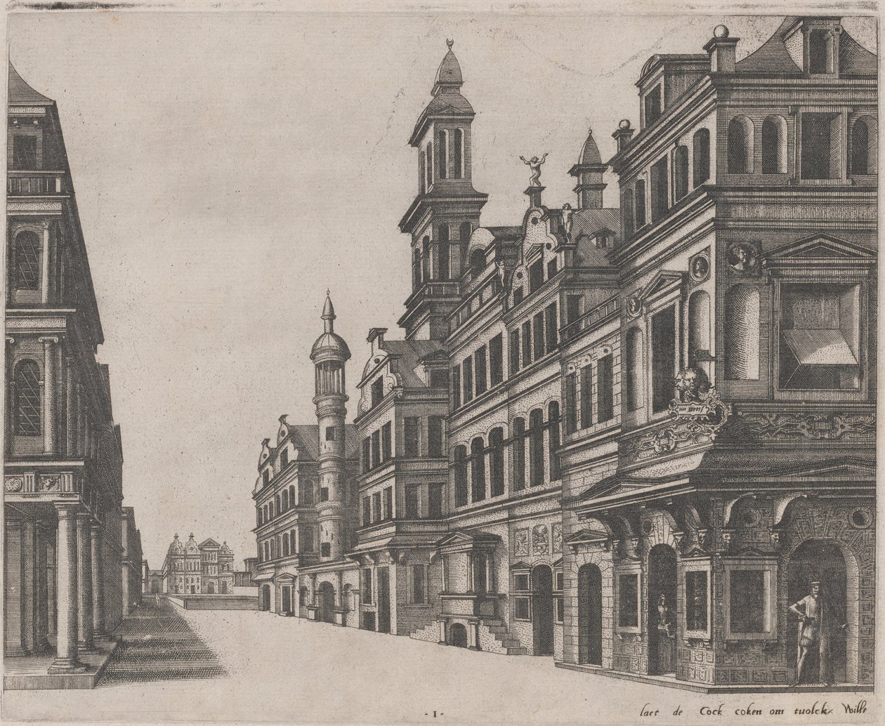 Bir Sokağın Perspektif Görünümü by Lucas van Doetechum and Johannes