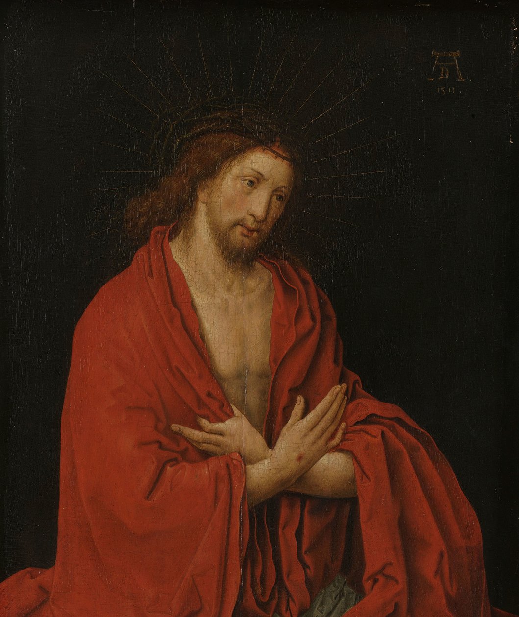 Dikenli Taçlı İsa by Lucas van Leyden (copy after)