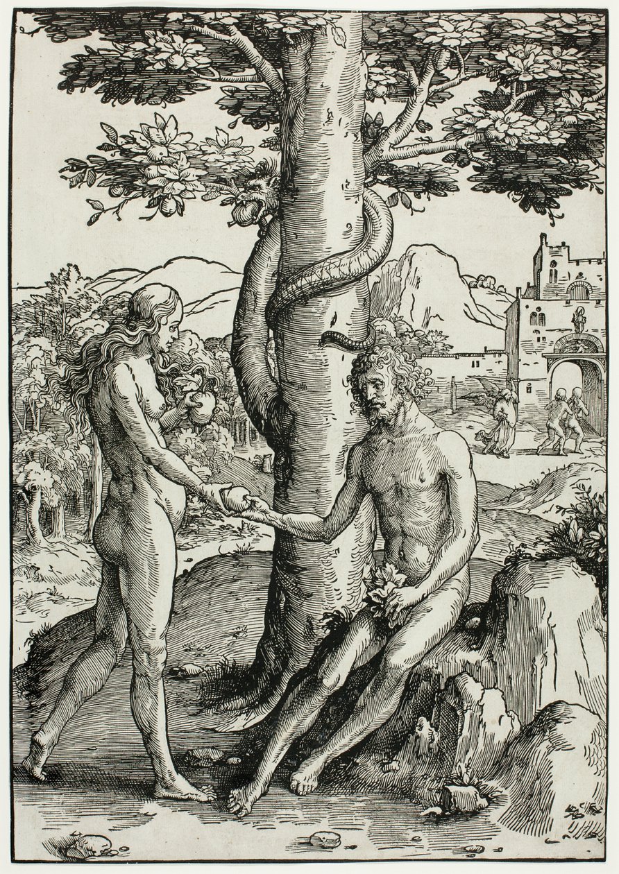 Adem ve Havva (İnsanın Düşüşü) by Lucas van Leyden