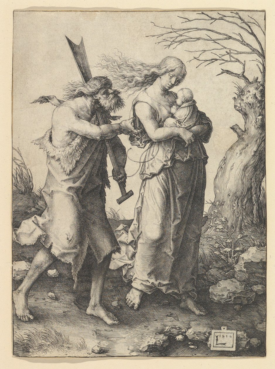 Sürgünden Sonra Adem ve Havva, 1510. by Lucas van Leyden