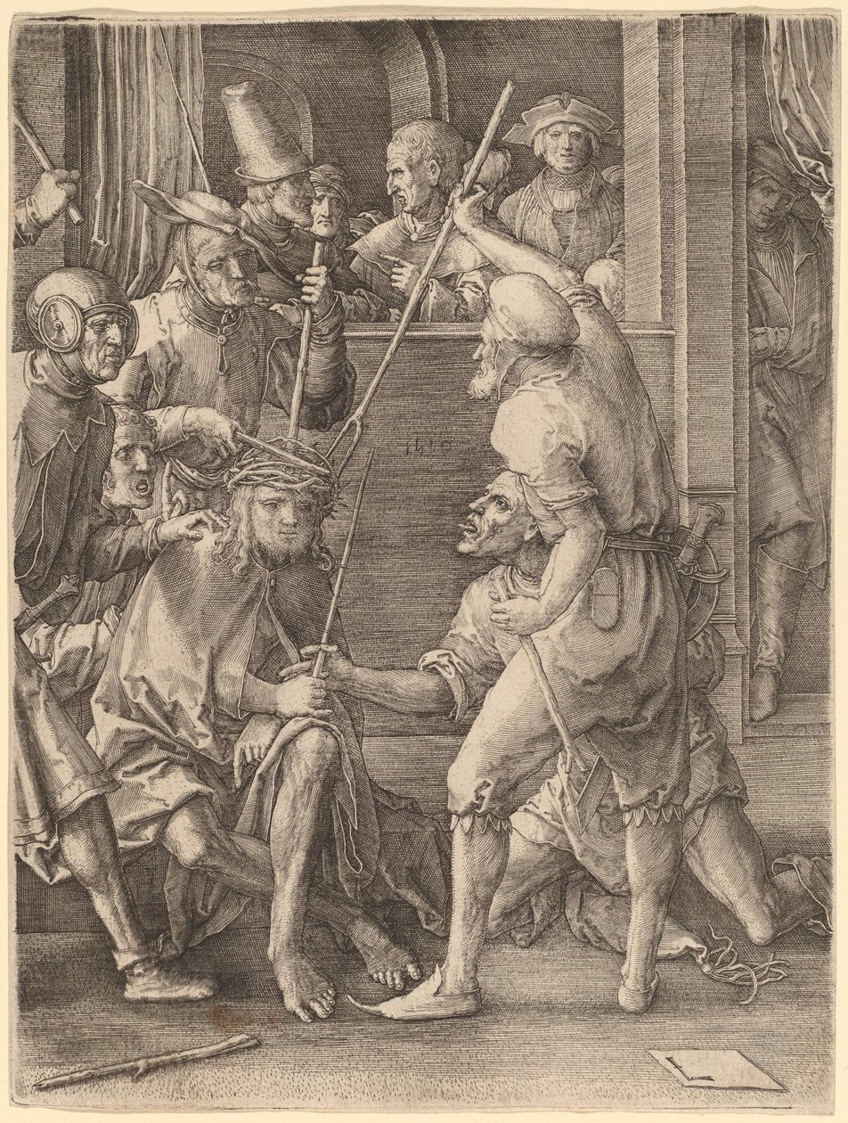 Dikenlerle Taçlandırılan İsa by Lucas van Leyden