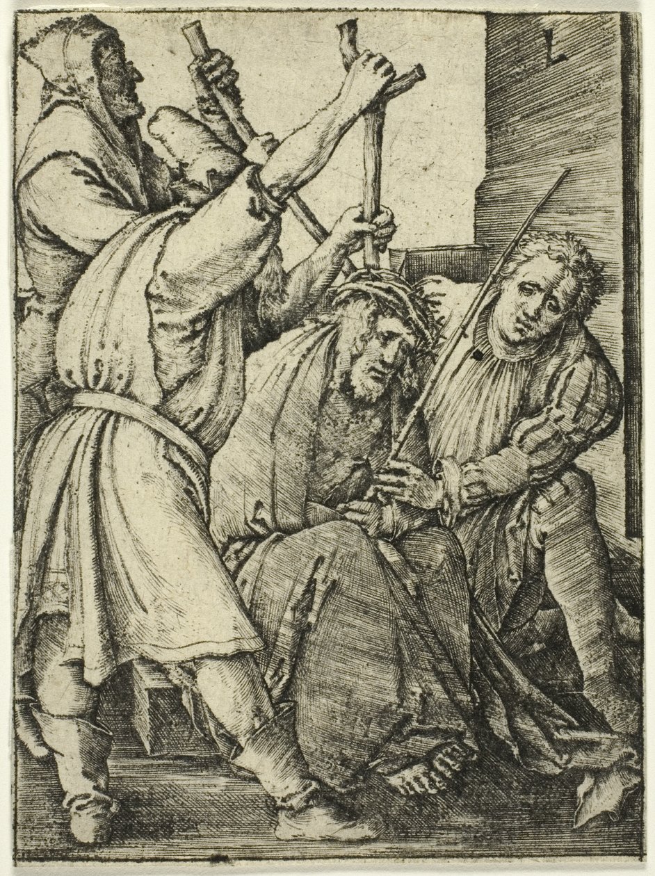 Dikenlerle Taçlandırılan İsa by Lucas van Leyden