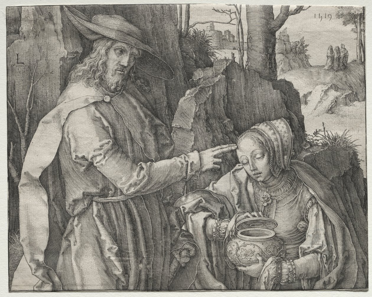 Bir Bahçıvan Olarak İsa, Magdalalı Meryem'e Görünüyor by Lucas van Leyden