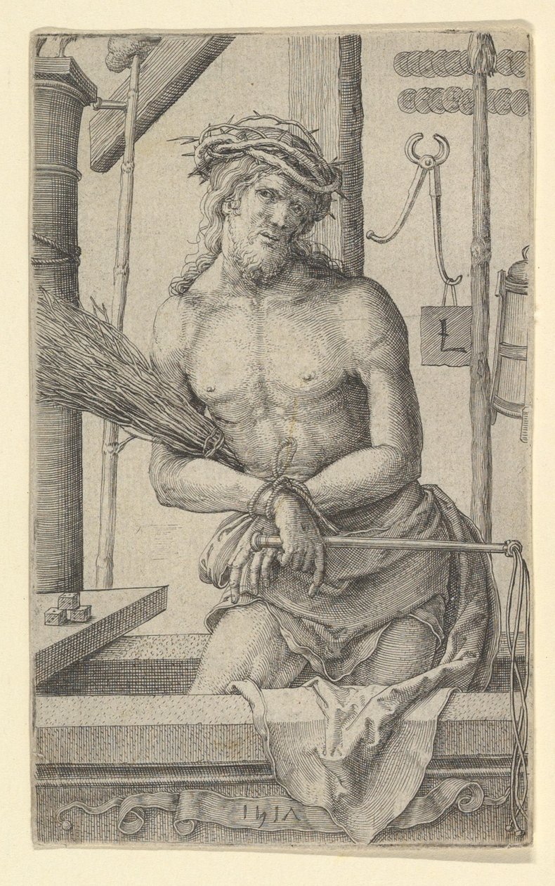 Tutku Aletleri ile Hüzünlerin Adamı Olarak İsa., 1517. by Lucas van Leyden