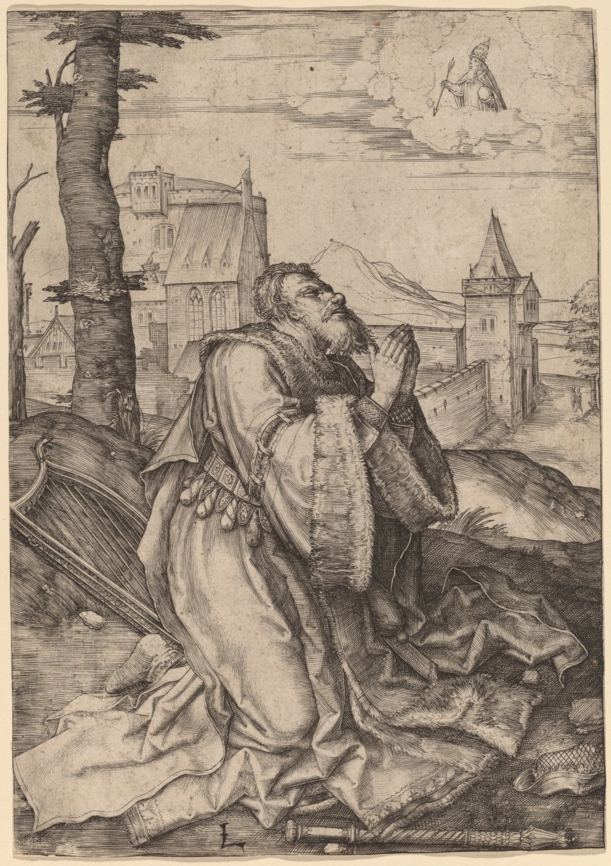 David dua ediyor by Lucas van Leyden