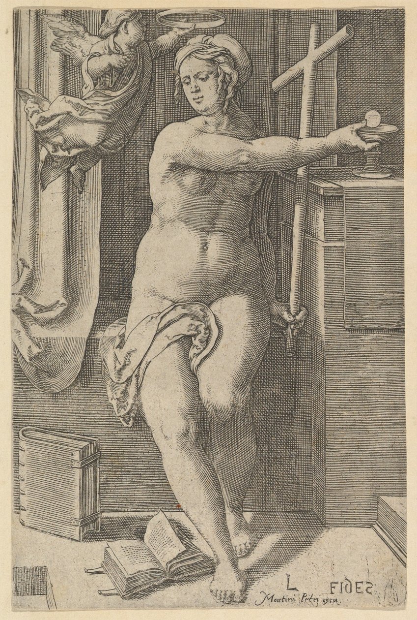 İnanç, Yedi Erdem dizisinden, 1530. by Lucas van Leyden