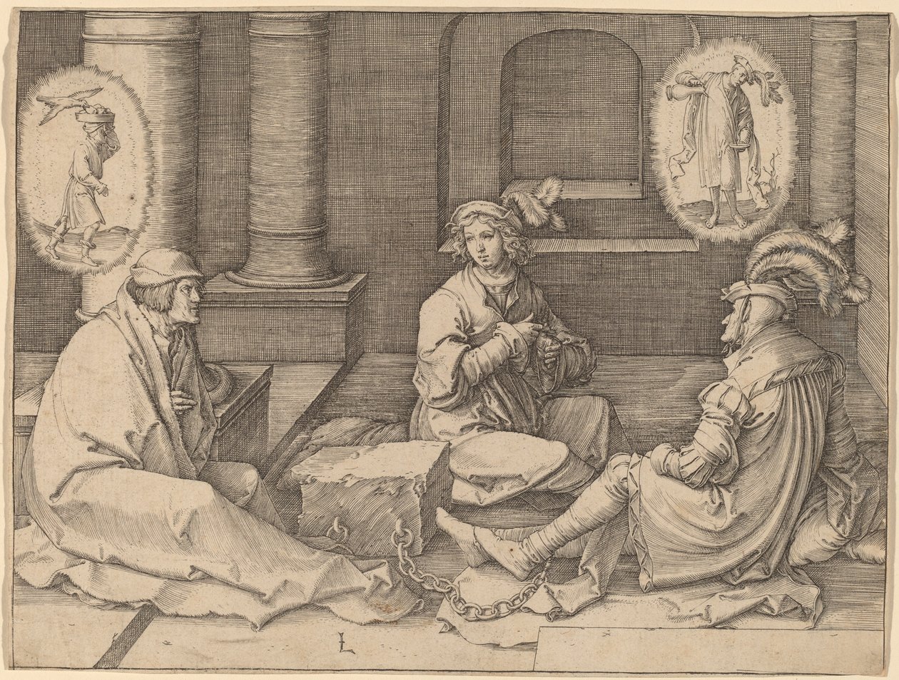 Yusuf Hapishanede Düşleri Yorumluyor by Lucas van Leyden