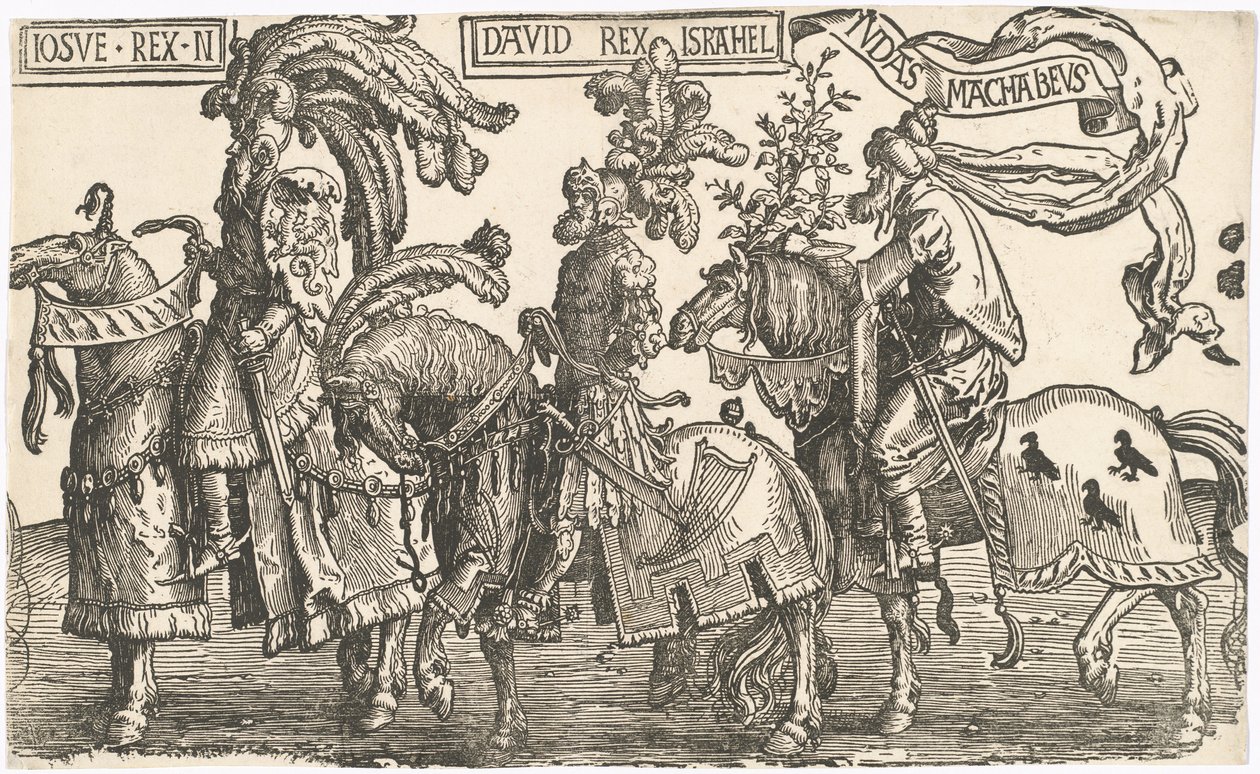 Joshua, David, Judas Maccabees by Lucas van Leyden