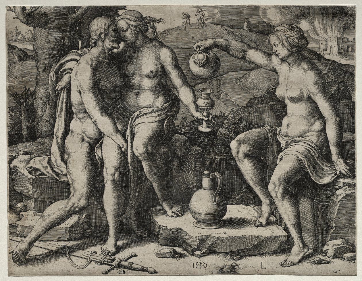 Lût ve Kızları by Lucas van Leyden