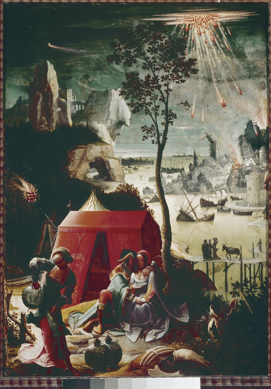 Lût ve Kızları (panelde yağlı boya, yaklaşık 1517) by Lucas van Leyden