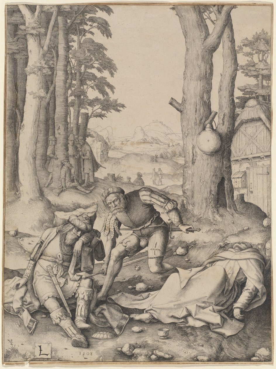 Muhammed ve Keşiş Sergius by Lucas van Leyden