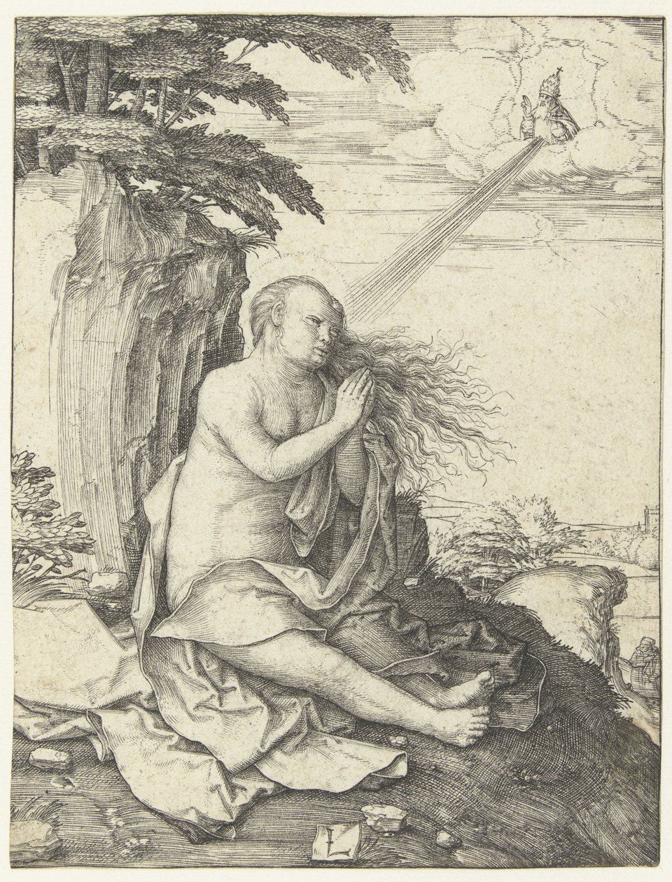 Mary Magdalene çölde by Lucas van Leyden