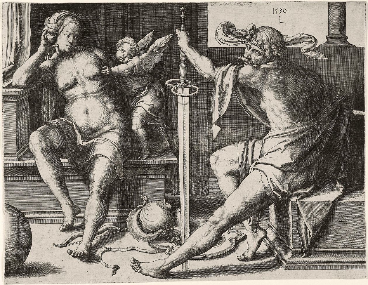 Mars, Venüs ve Aşk Tanrısı by Lucas van Leyden