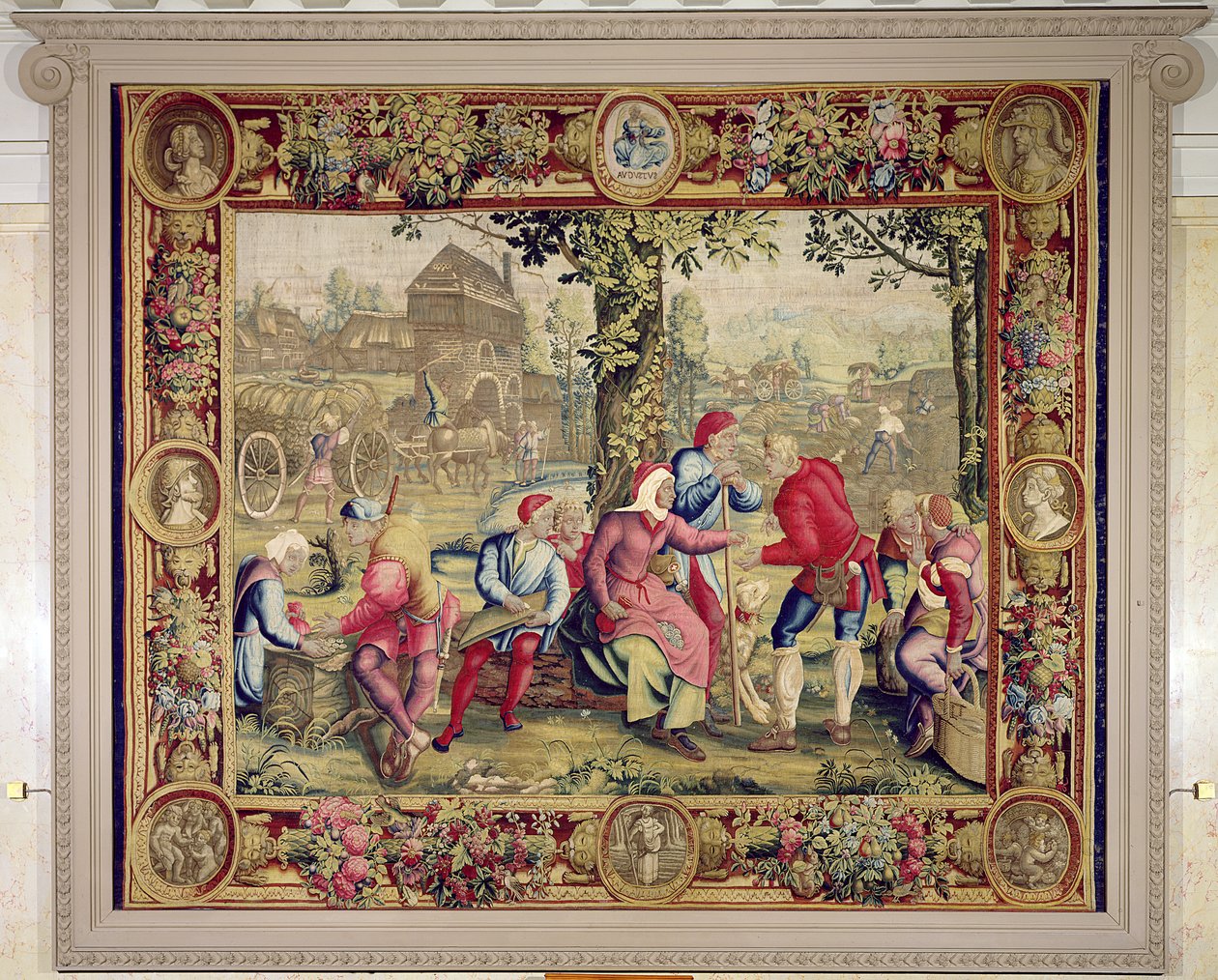 Biçerdöverlere Ödeme, Gobelins Atölyesi (goblen) by Lucas van Leyden