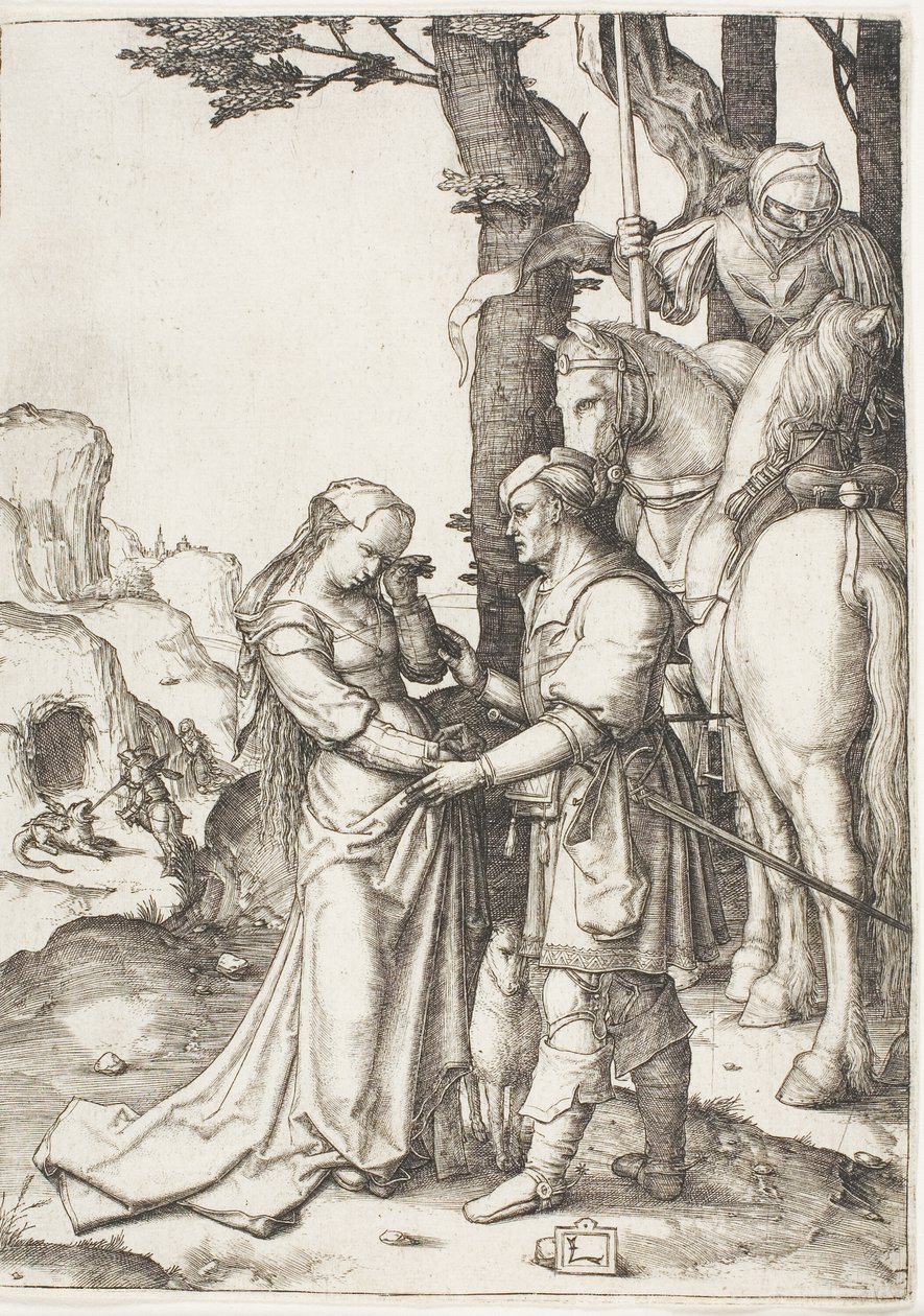 Saint George Prensesi Kurtarırken by Lucas van Leyden