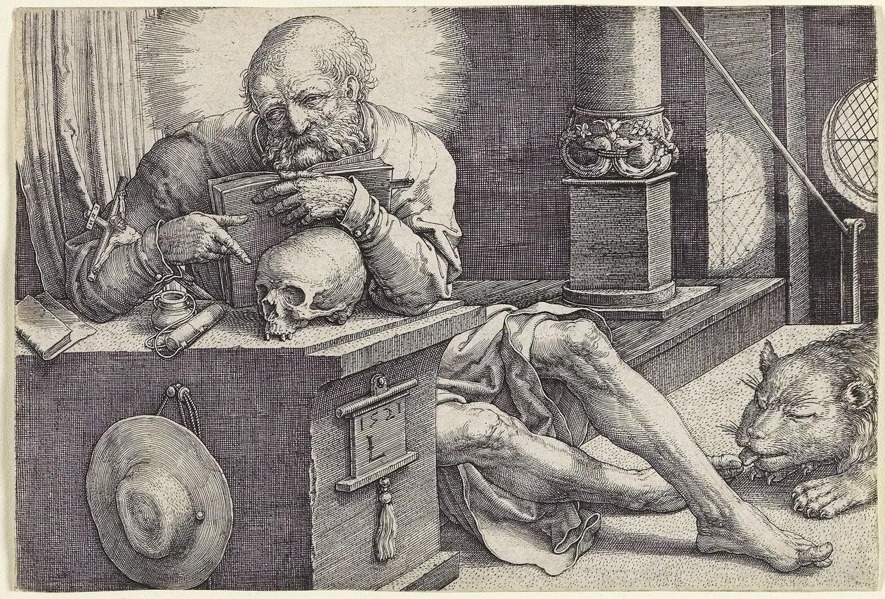 Aziz Jerome Çalışmasında, 1521 by Lucas van Leyden