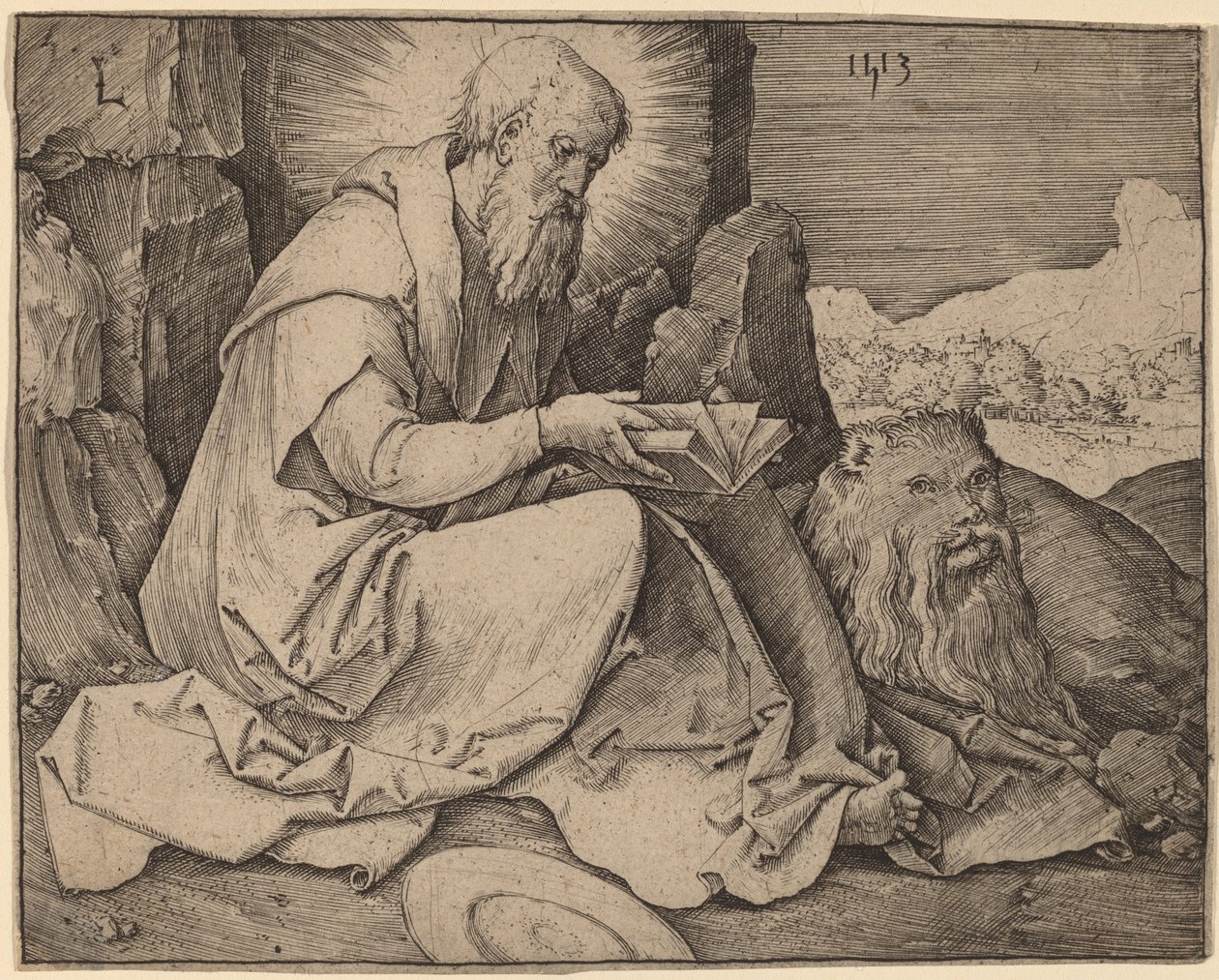 Bir Manzarada Aziz Jerome by Lucas van Leyden