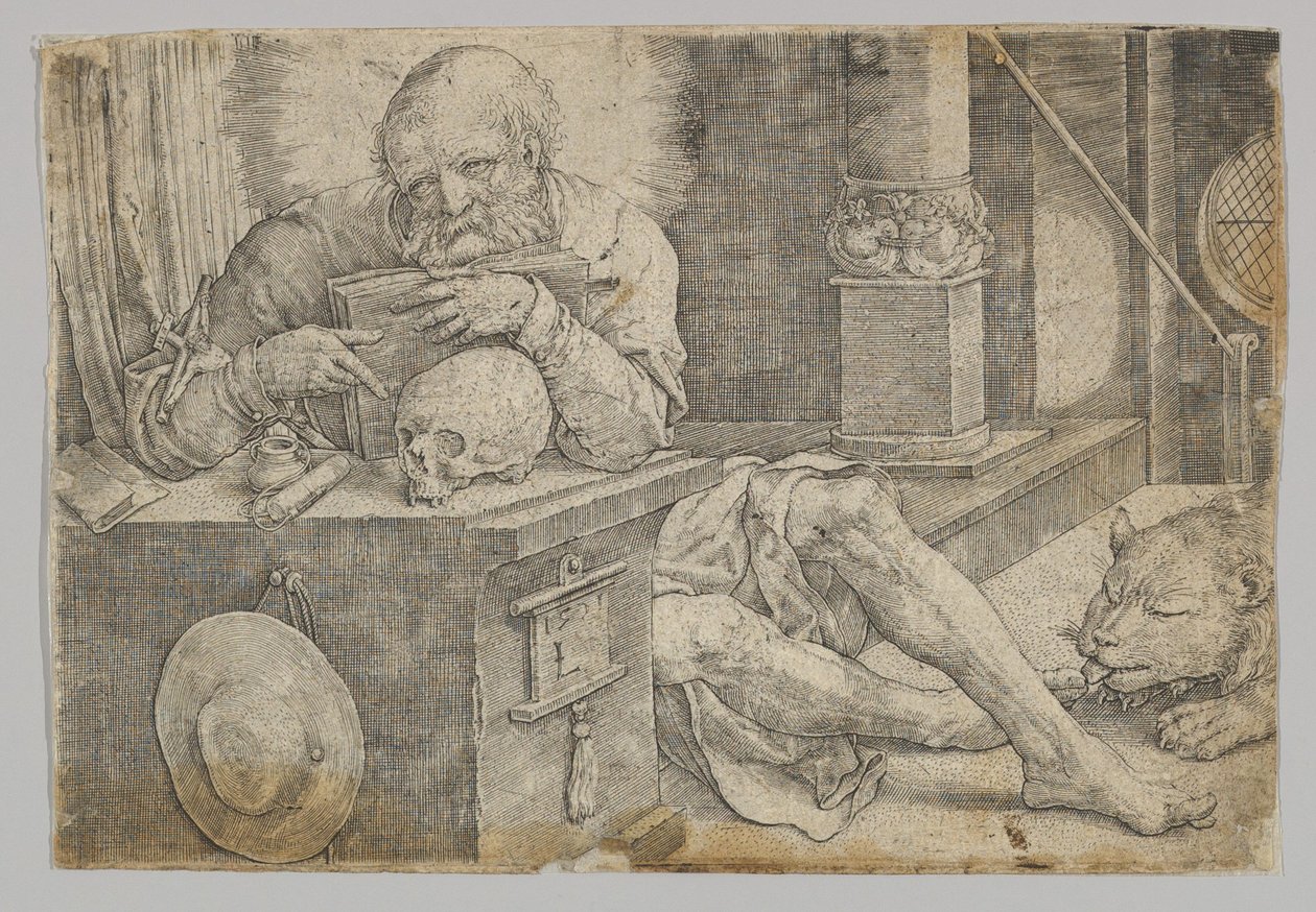 Aziz Jerome Çalışmasında, 1521. by Lucas van Leyden