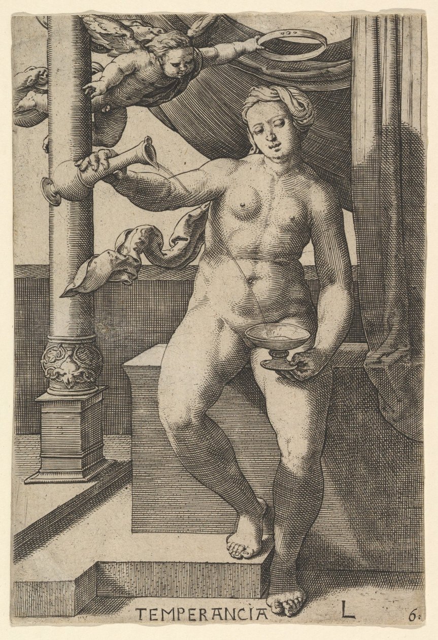 Temperance Temperancia, 1530. by Lucas van Leyden