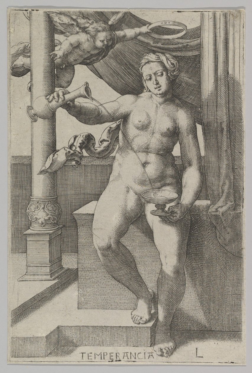 Temperance, Erdemler dizisinden, 1530. by Lucas van Leyden