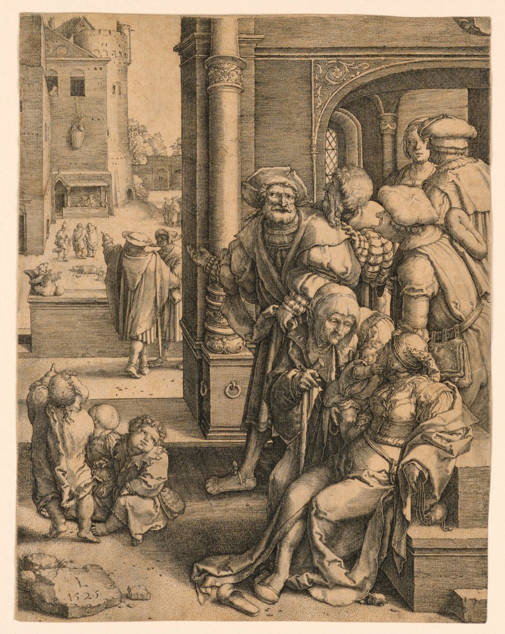 Şair Virgil Bir Sepette Askıya Alındı by Lucas van Leyden