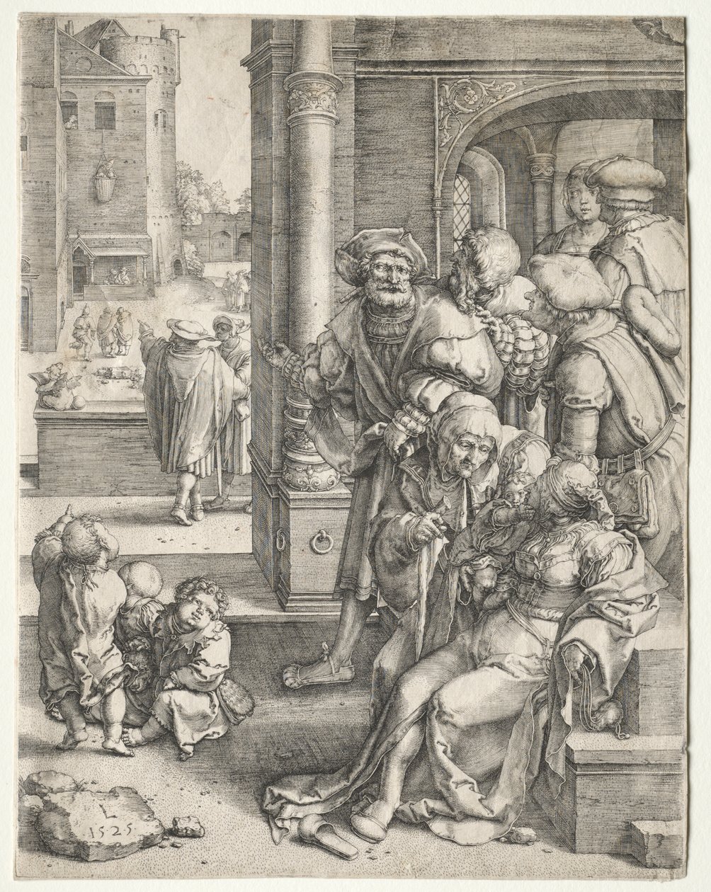 Şair Virgil Bir Sepette Askıya Alındı by Lucas van Leyden