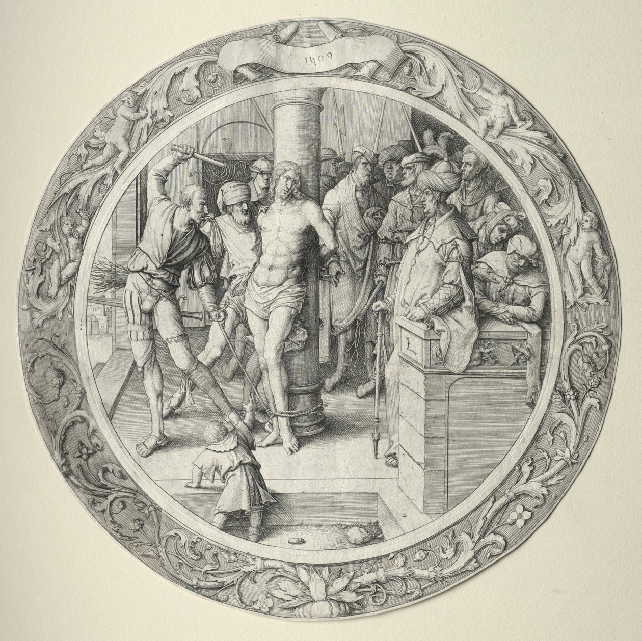 Yuvarlak Tutku: Kırbaçlanma, 1509. by Lucas van Leyden