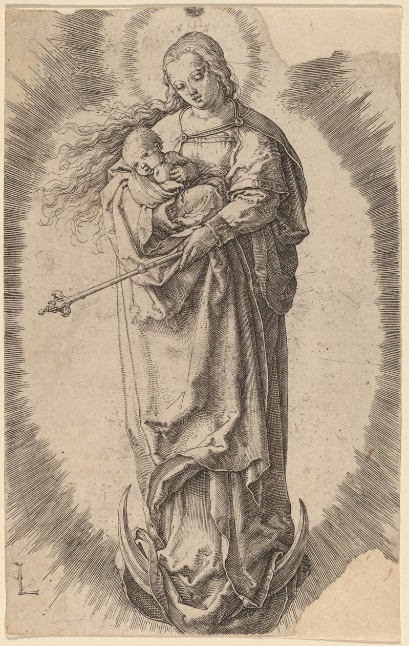 Hilaldeki Bakire ve Çocuk by Lucas van Leyden