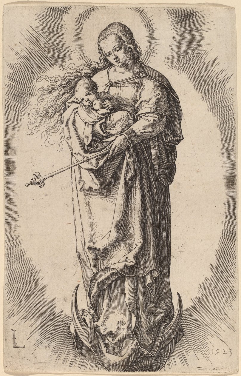 Hilaldeki Bakire ve Çocuk by Lucas van Leyden
