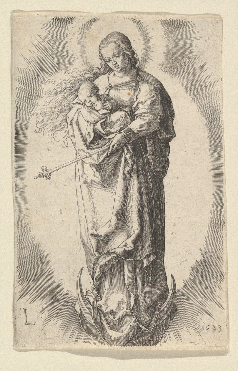 Hilaldeki Çocuklu Bakire, 1523. by Lucas van Leyden