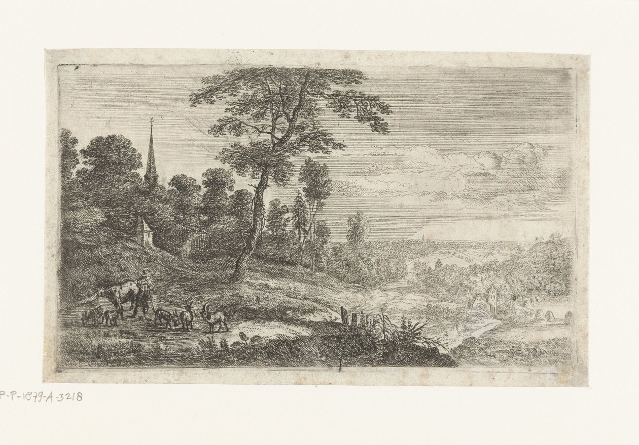Bir çoban ile manzara by Lucas van Uden