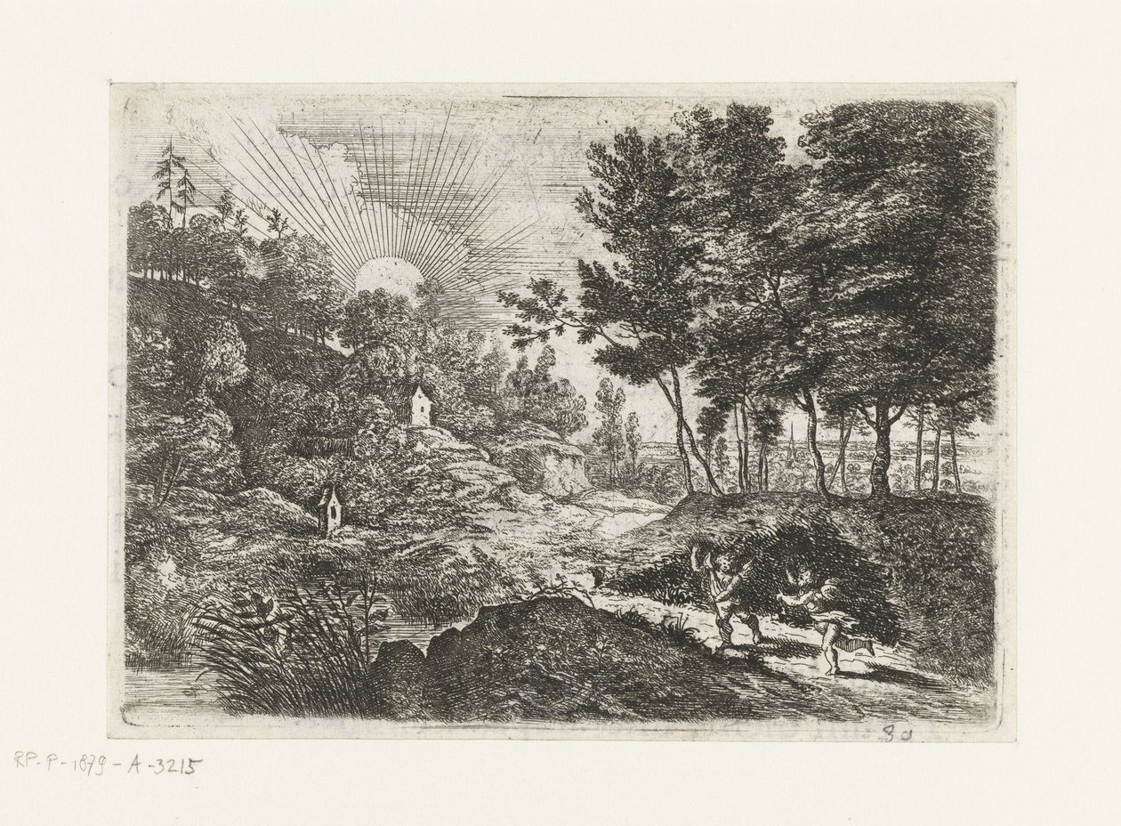 İki putti ile manzara Bir erkek ve bir kadınla bir sürahi ile manzara Beş manzara (dizi başlığı) by Lucas van Uden