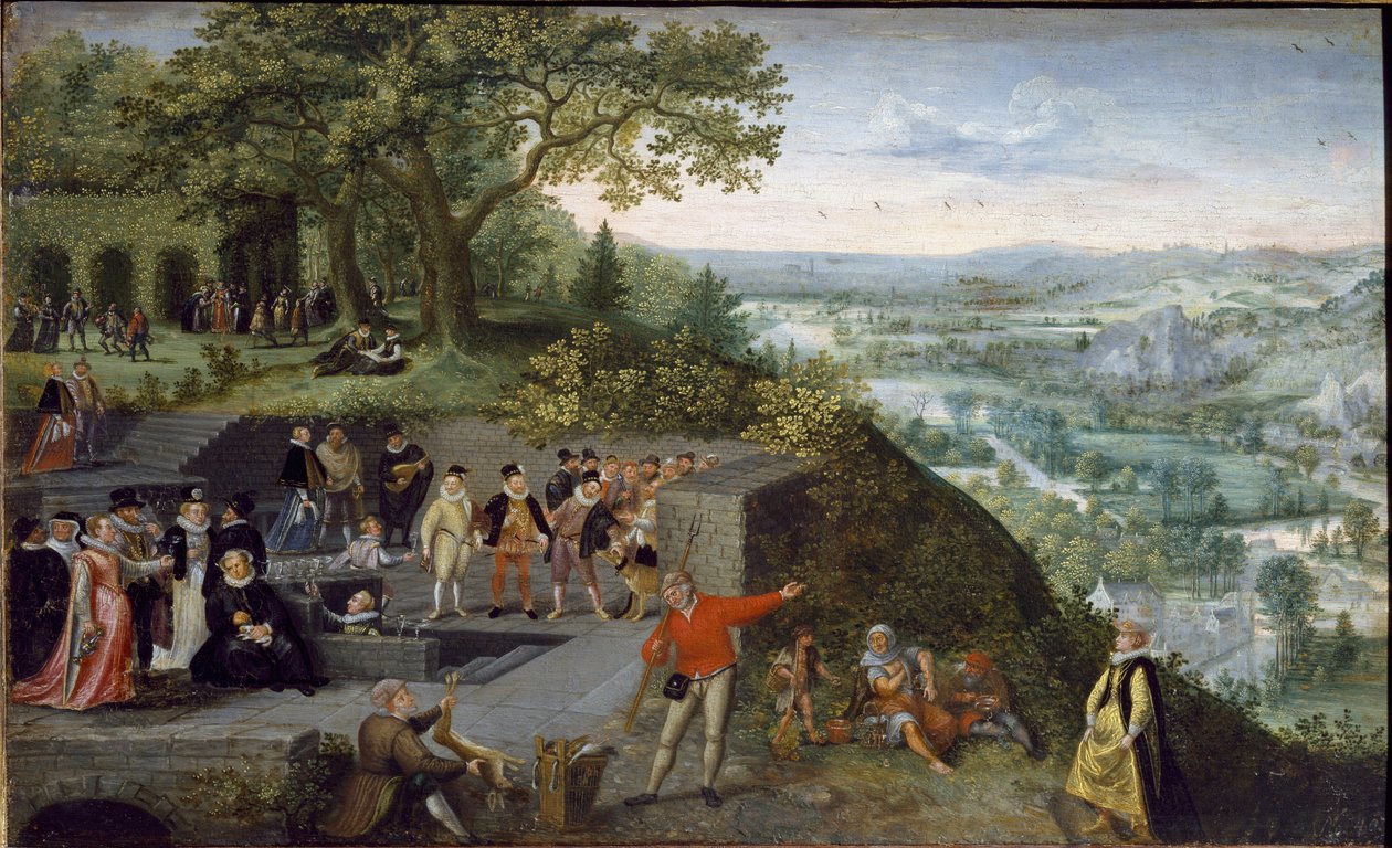 İmparator II. Rudolf bir içme küründe (tuval üzerine yağlı boya, c.1593) by Lucas van Valckenborch