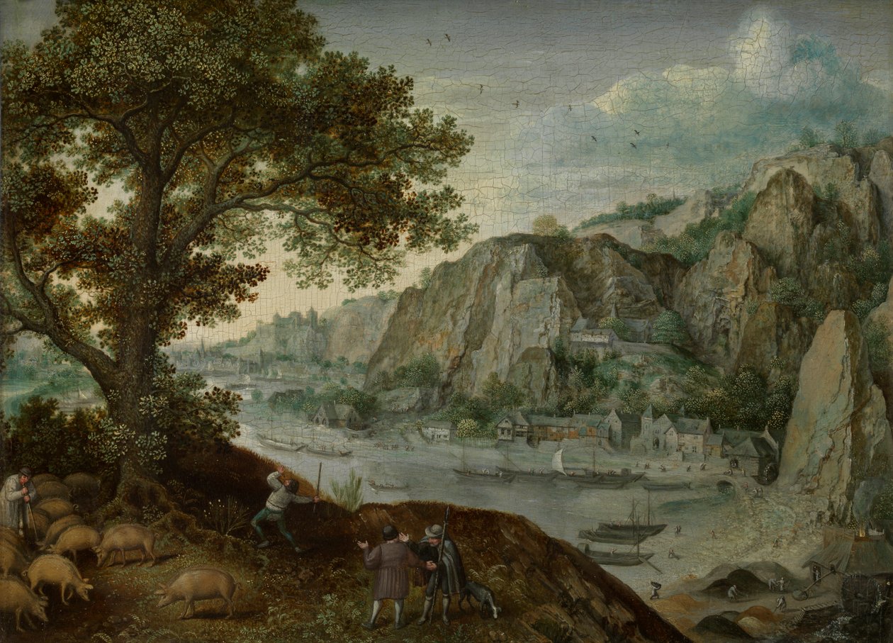 Ahin'den görülen Huy (panel üzeri yağlı boya) by Lucas van Valckenborch