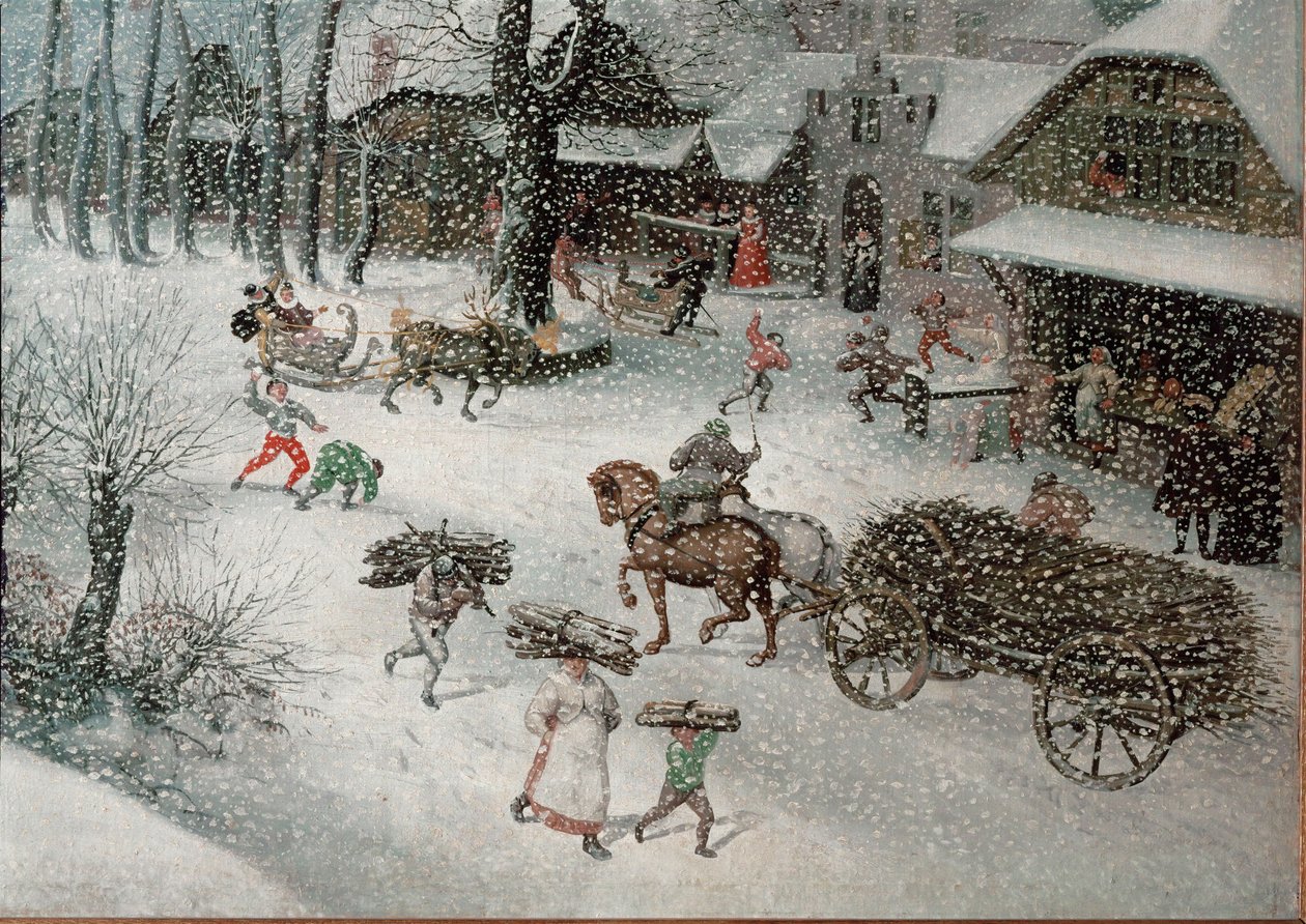 Kış (Şubat), detay (tuval üzerine yağlıboya) by Lucas van Valckenborch