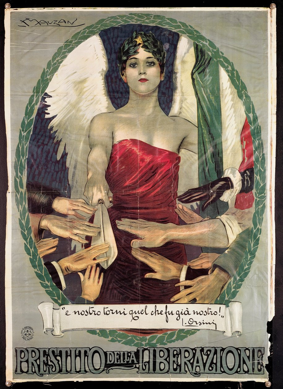 İtalyan Birinci Dünya Savaşı Savaş Kredisi afişi by Luciano Achille Mauzan