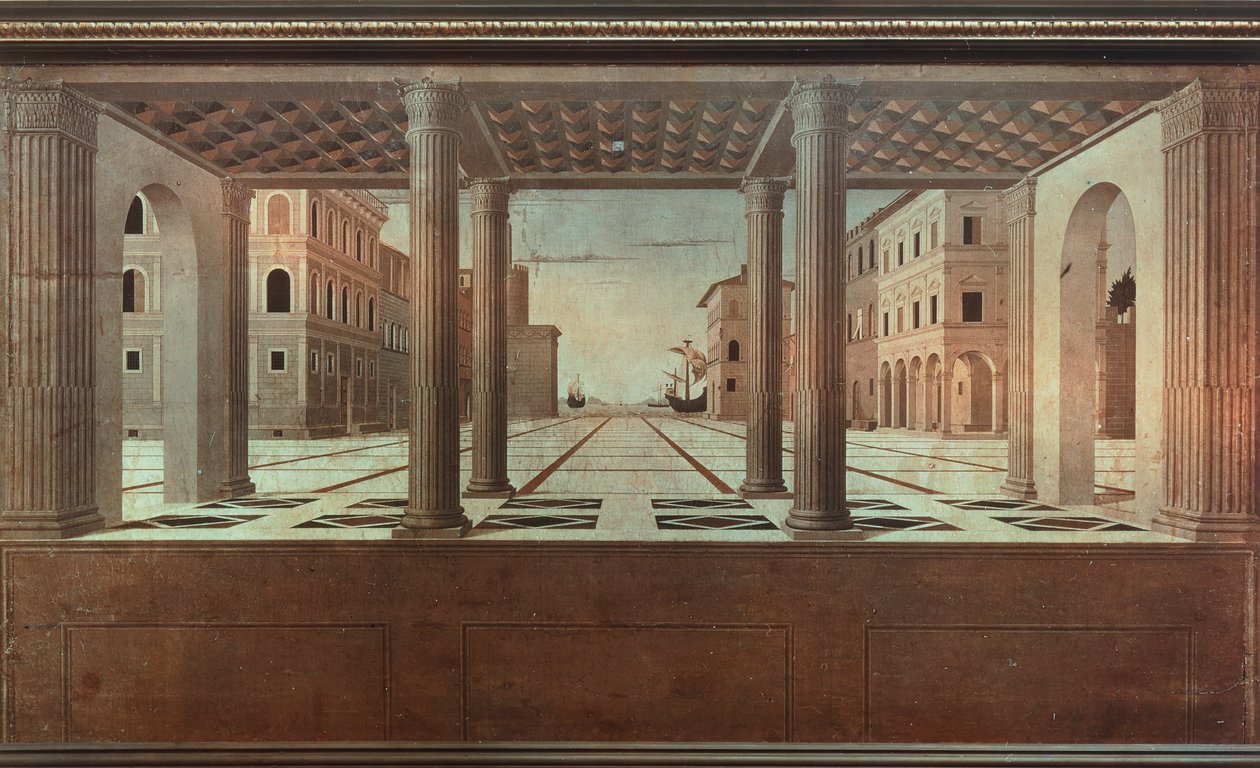İdeal manzara, Luciano Laurana (1420-1479) tarafından. by Luciano Laurana