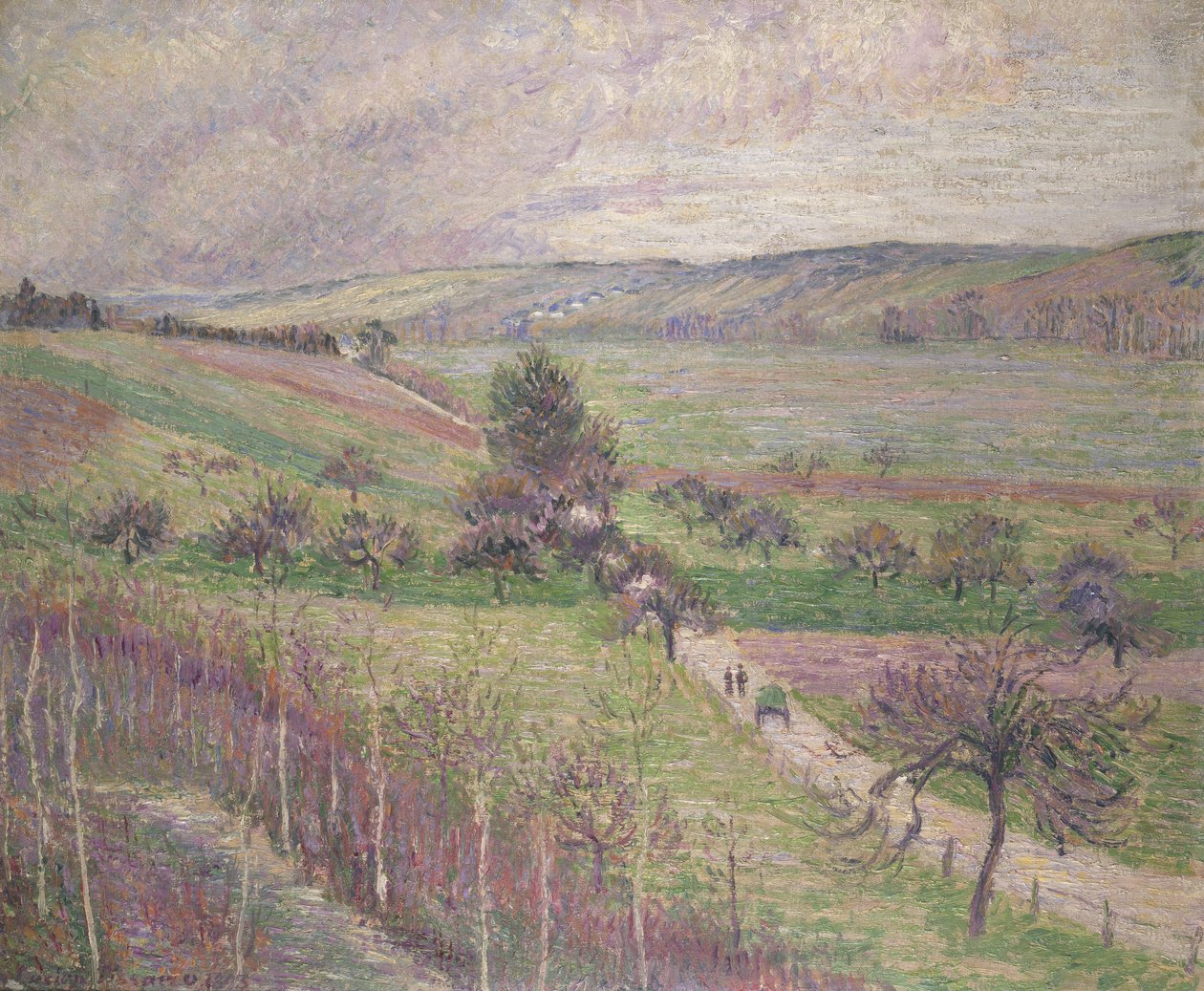 Thierceville Yolu, Erken Bahar, 1893 by Lucien Pissarro