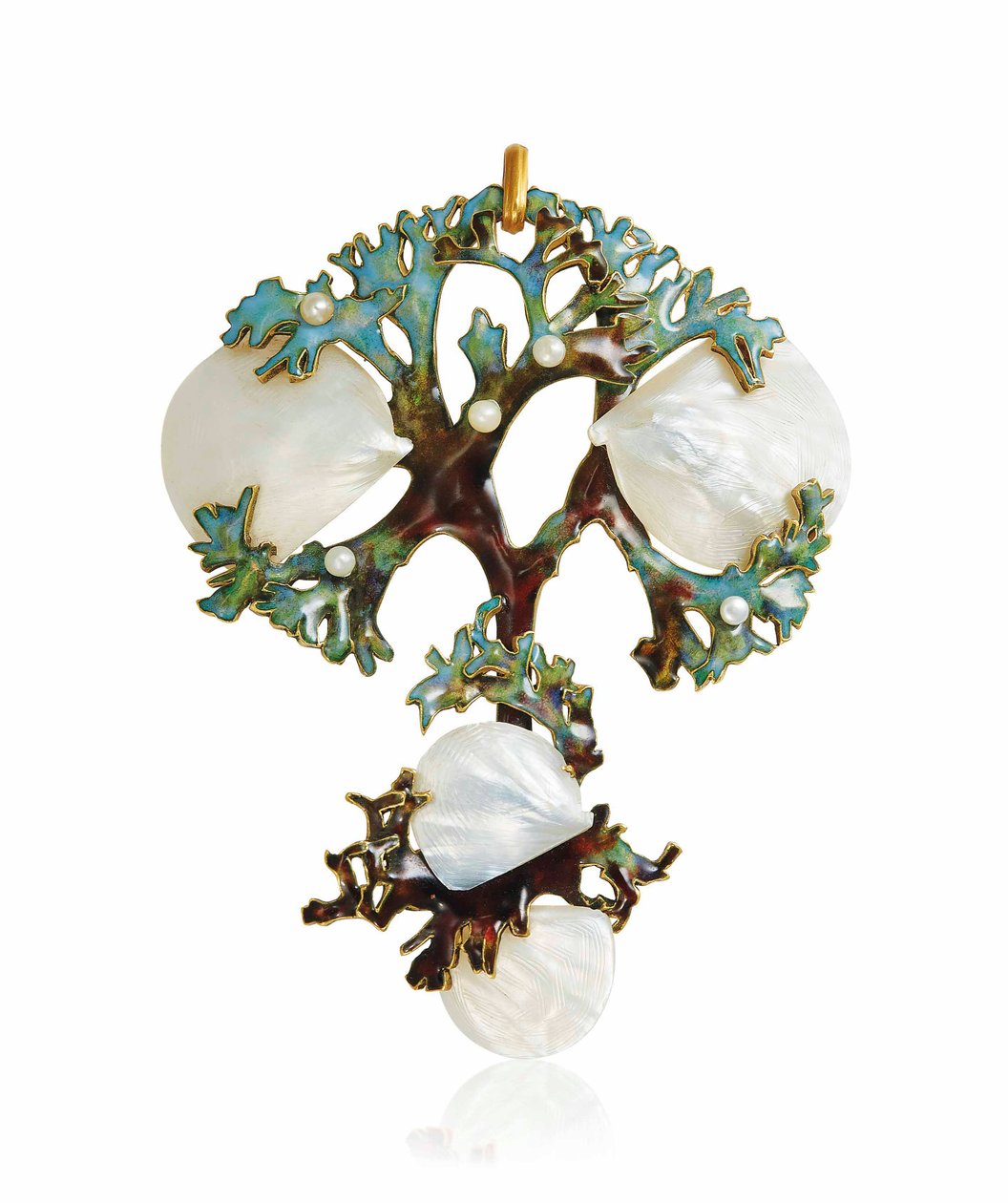 Art Nouveau Sedef, Mine ve Tohum İnci Kolye, c.1900 by Lucien Gaillard
