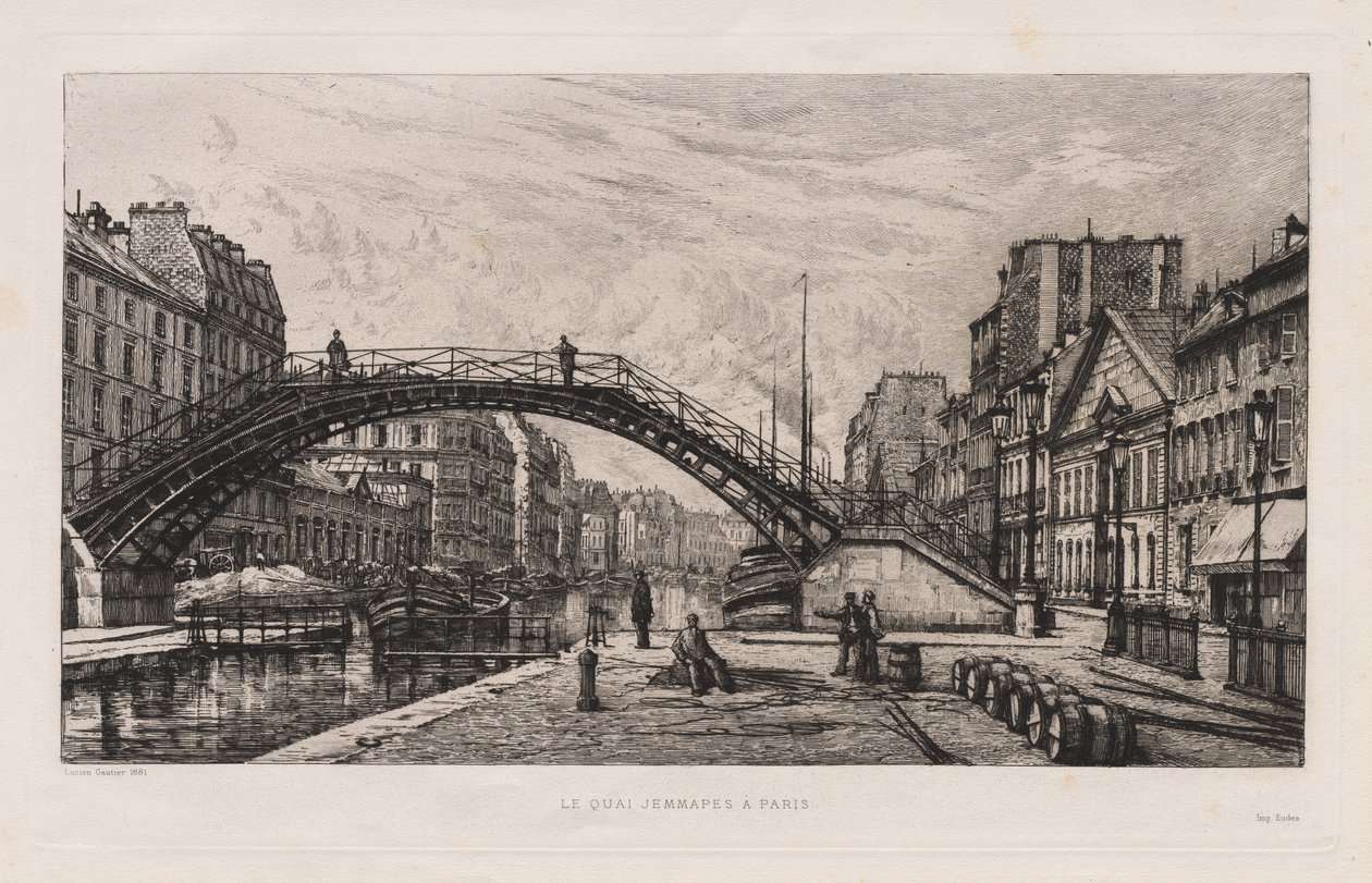 Paris'teki Quai Jemmapes, 1881. by Lucien Gautier