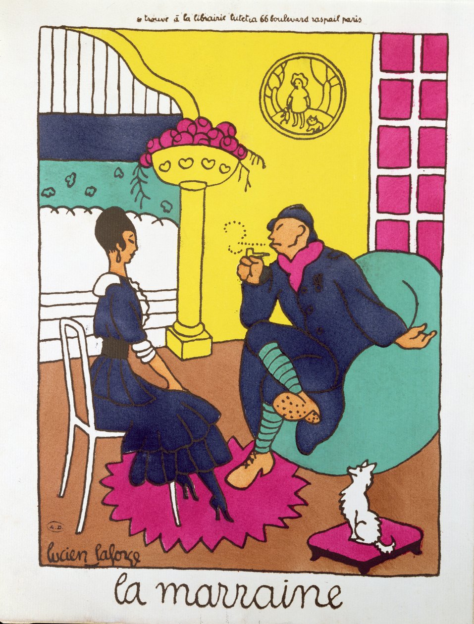 'Vaftiz annesi' ile Birinci Dünya Savaşı Askeri, 1916 dolayları (renkli lito) by Lucien Laforge