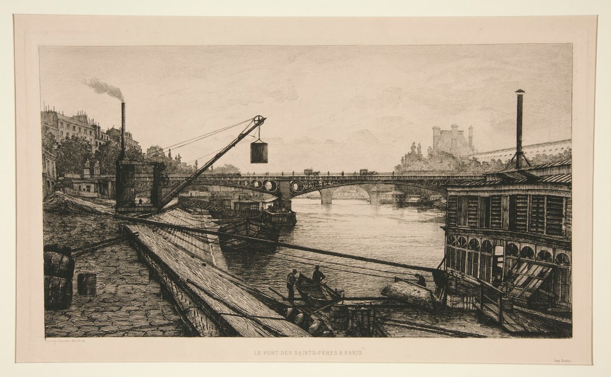 Paris'teki Pont des Saints-Peres by Lucien Marcelin Gautier