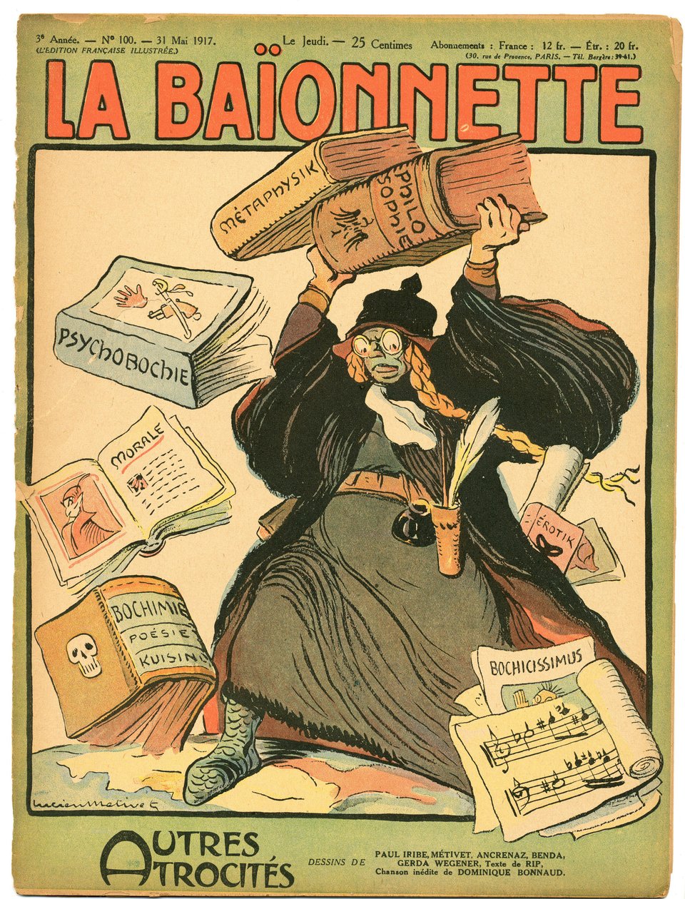 "La Baionnette"in Kapağı, Renklerde Hiciv by Lucien Metivet