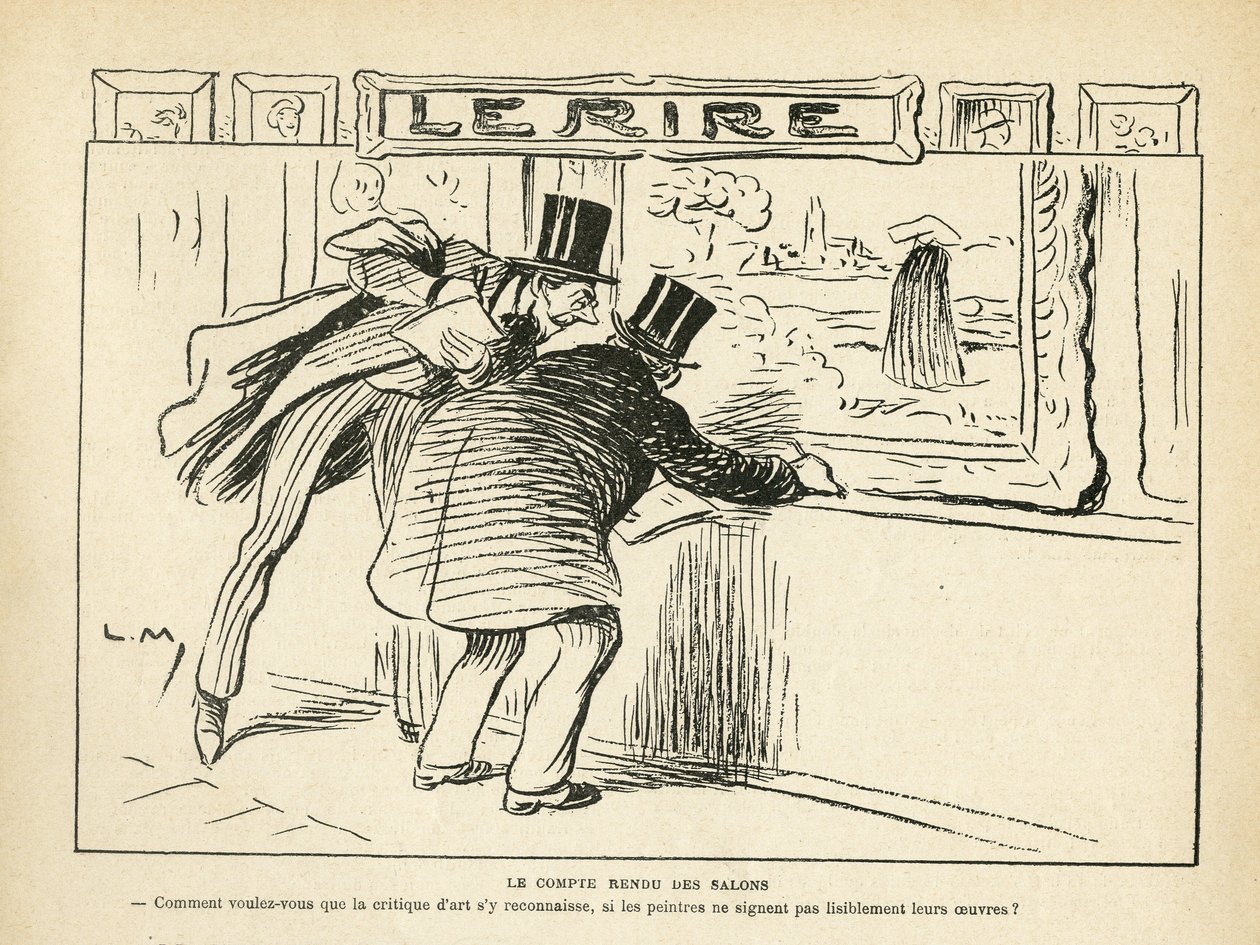 Le Rire'de İllüstrasyon, 20/04/12 - Sergilerin gözden geçirilmesi - Sanat, Resim sergileri, Karikatür sergileri - Sanat incelemeleri (gravür) by Lucien Metivet