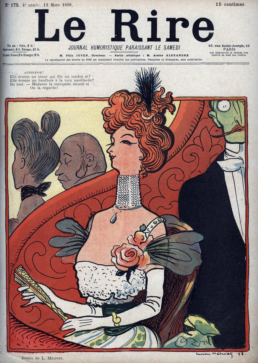 Tiyatrodaki Kadın - le rire du 12 mars 1898 (gravür) by Lucien Metivet