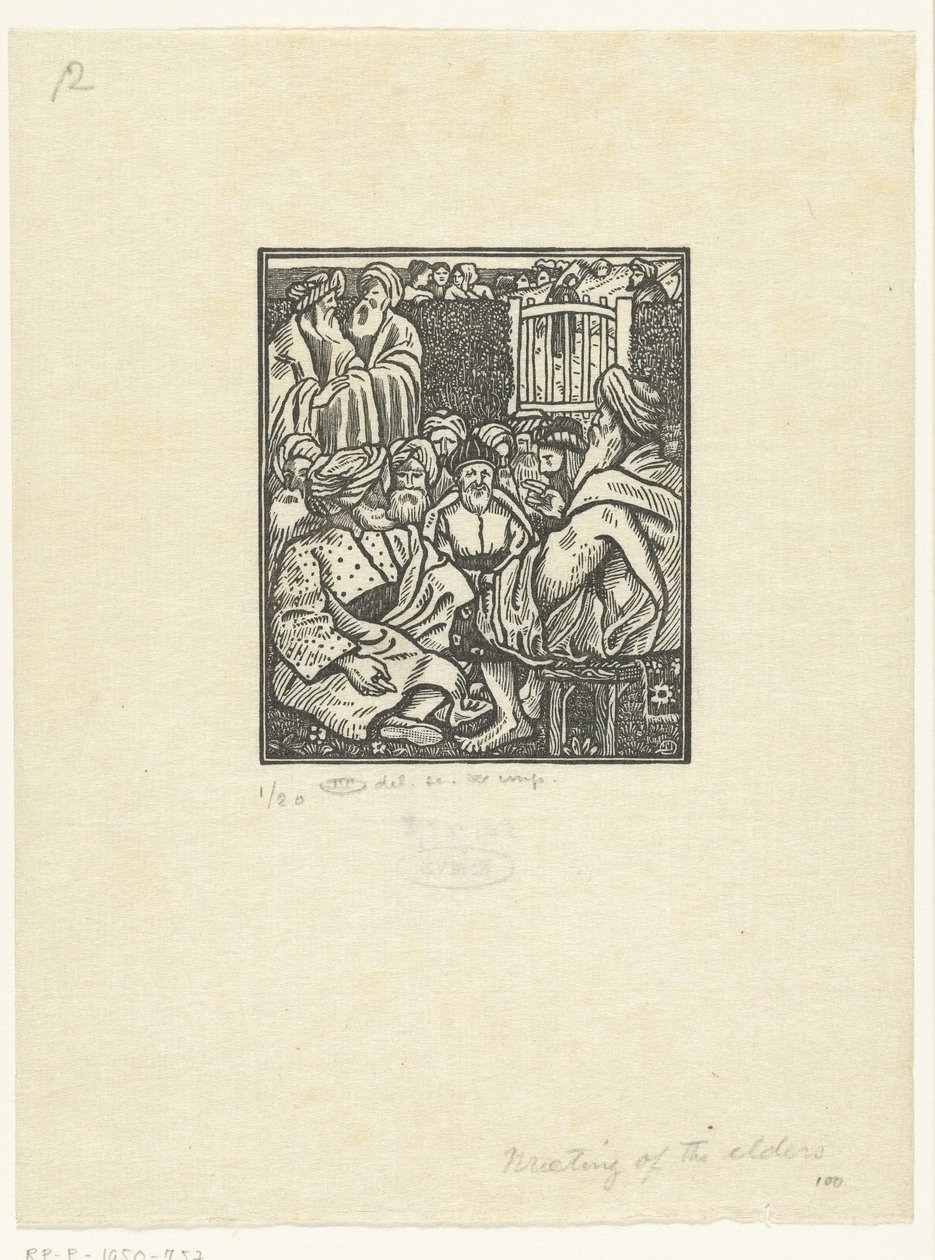 Boaz'ın On İhtiyarla Buluşması by Lucien Pissarro