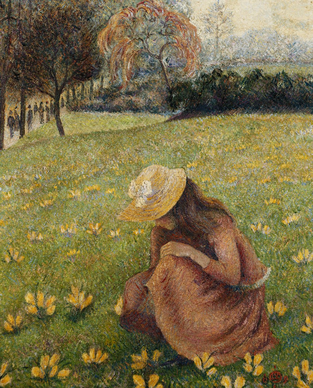 çiğdemler; çiğdem by Lucien Pissarro