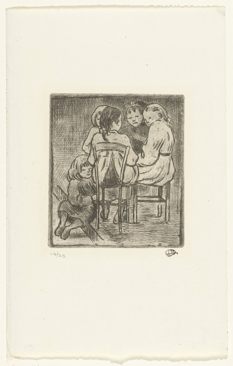 Beş kişilik kız grubu by Lucien Pissarro