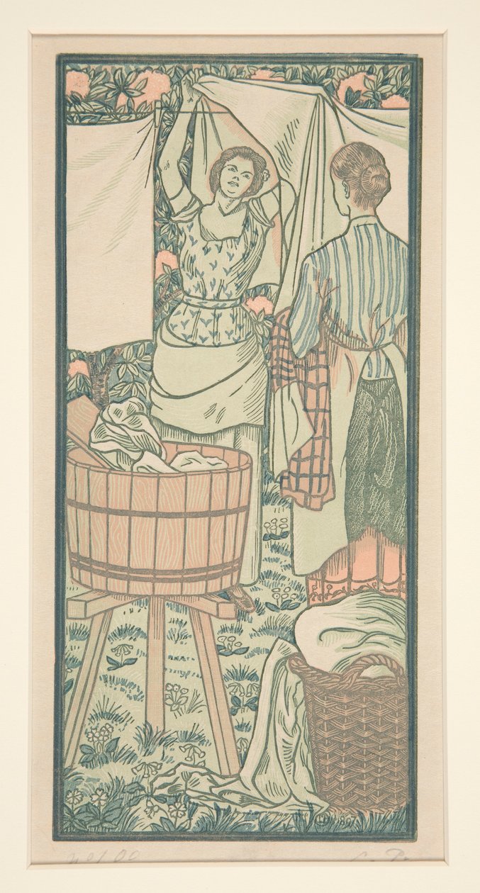 Çamaşırları asma by Lucien Pissarro