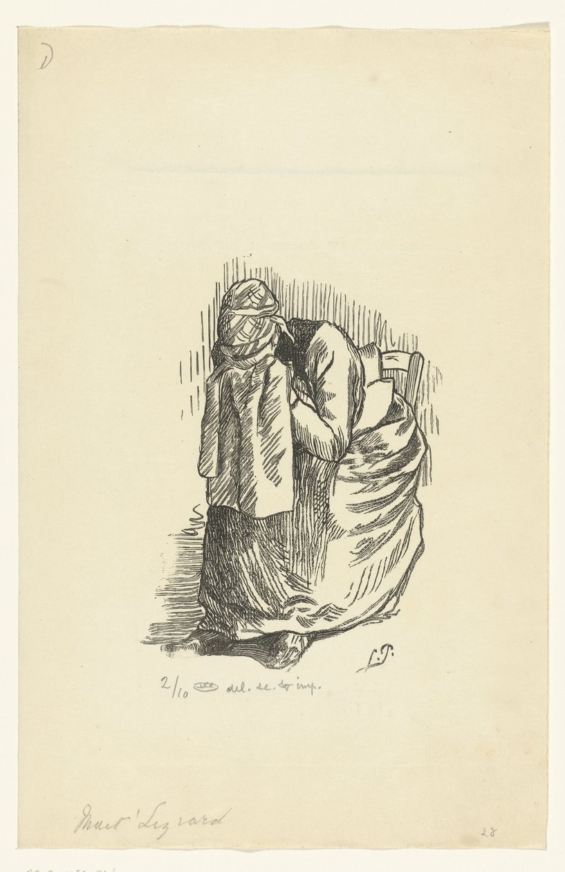 Ağlayan Kadın Hizmetçi Kertenkele by Lucien Pissarro